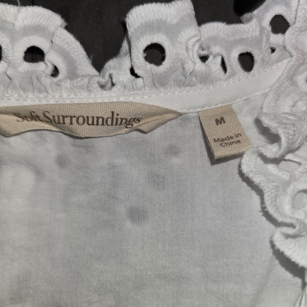 Soft Surroundings Midi Eyelet City Of Gardens Dress Women's Sz Med - Picture 7 of 8